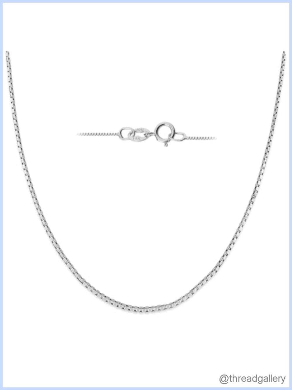 10K Solid Yellow and White Gold Box Link Chain Necklace for Women 18 Inch